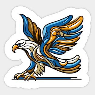 Eagle illustration. Illustration of an eagle in cubism style Sticker